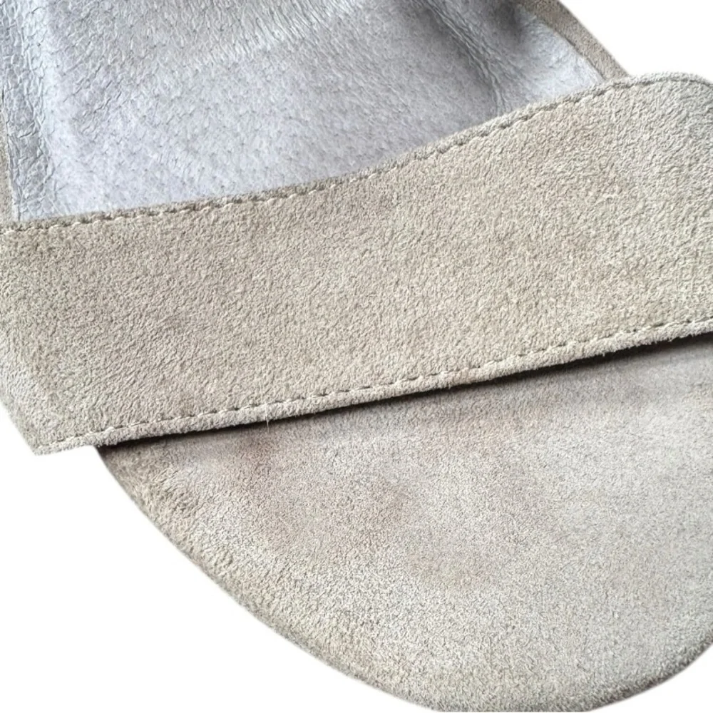 Chocolat Blu Light Gray Suede Crisscross Wedge Sandals